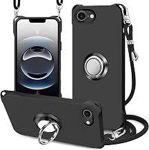 iPhone 17E/16E Case Solid Color Neck Ring Included Shoulder iPhone 17e Cover TPU Shockproof Compatible with iPhone 17e/16e Phone Case Shoulder Strap Crossbody Strap Rope Included Portable