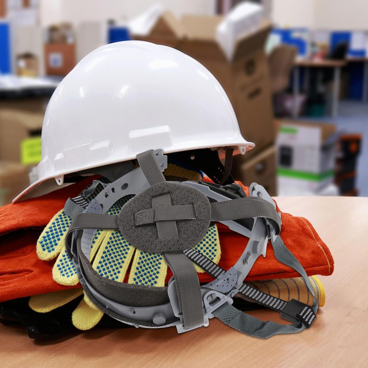 DOITOOL Safety Helmet Replacement Suspension System Hard Hat Liner Replacement 4-Point Adjustable Suspension Breathable Helmet Lining for Construction Safety Hats Outdoor Work
