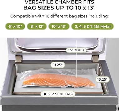 VacMaster VP215 Chamber Vacuum Sealer - Commercial Vacuum Sealer Machine for Food with Oil Pump, 10.25 Seal Bar for 10 x 13 Bags, Food Vacuum Sealer for Sous Vide, Liquids & Food Storage