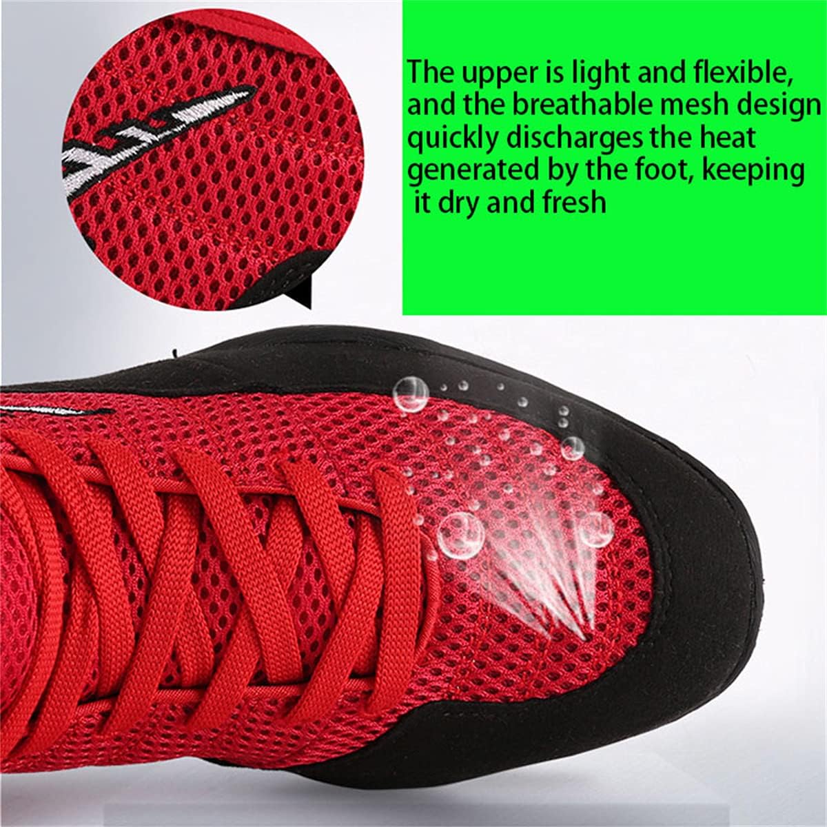 DAMANDO High Top Boxing Shoes, High Traction Boxer Boots Durable Wrestling Shoes Lightweight Weightlifting Training Shoes for Wrestlers Men Women Kids