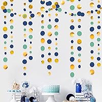 Vista 25 de Decoraciones de Fiesta de Puntos Circulares Rojos Azules Amarillos Guirnalda de Lunares Colgantes de Papel Serpentina de Lunares para Carnaval Circo
