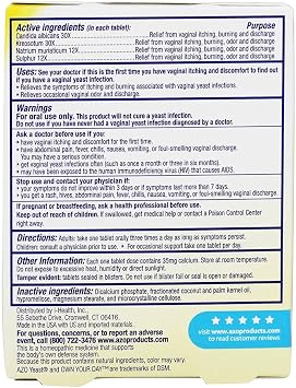 أقراص AZO Yeast Plus 60 ea (حزمة 6) - التعبئة والتغليف قد تختلف