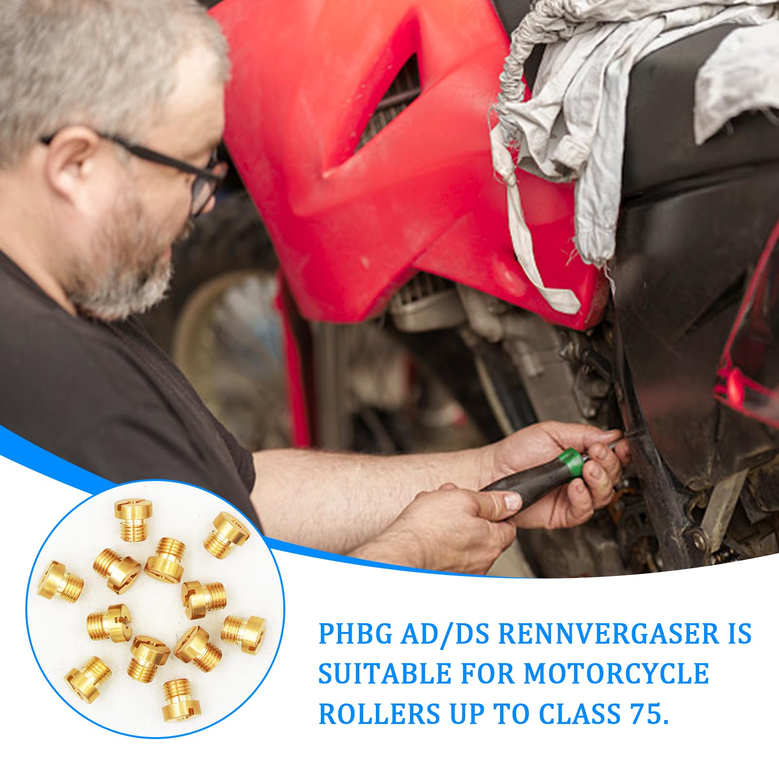 Kit 20 Getti Carburatore M6 In Ottone - Dimensioni Da 55 A 150 Per Scooter, Moto E Go-Kart - Foto 11