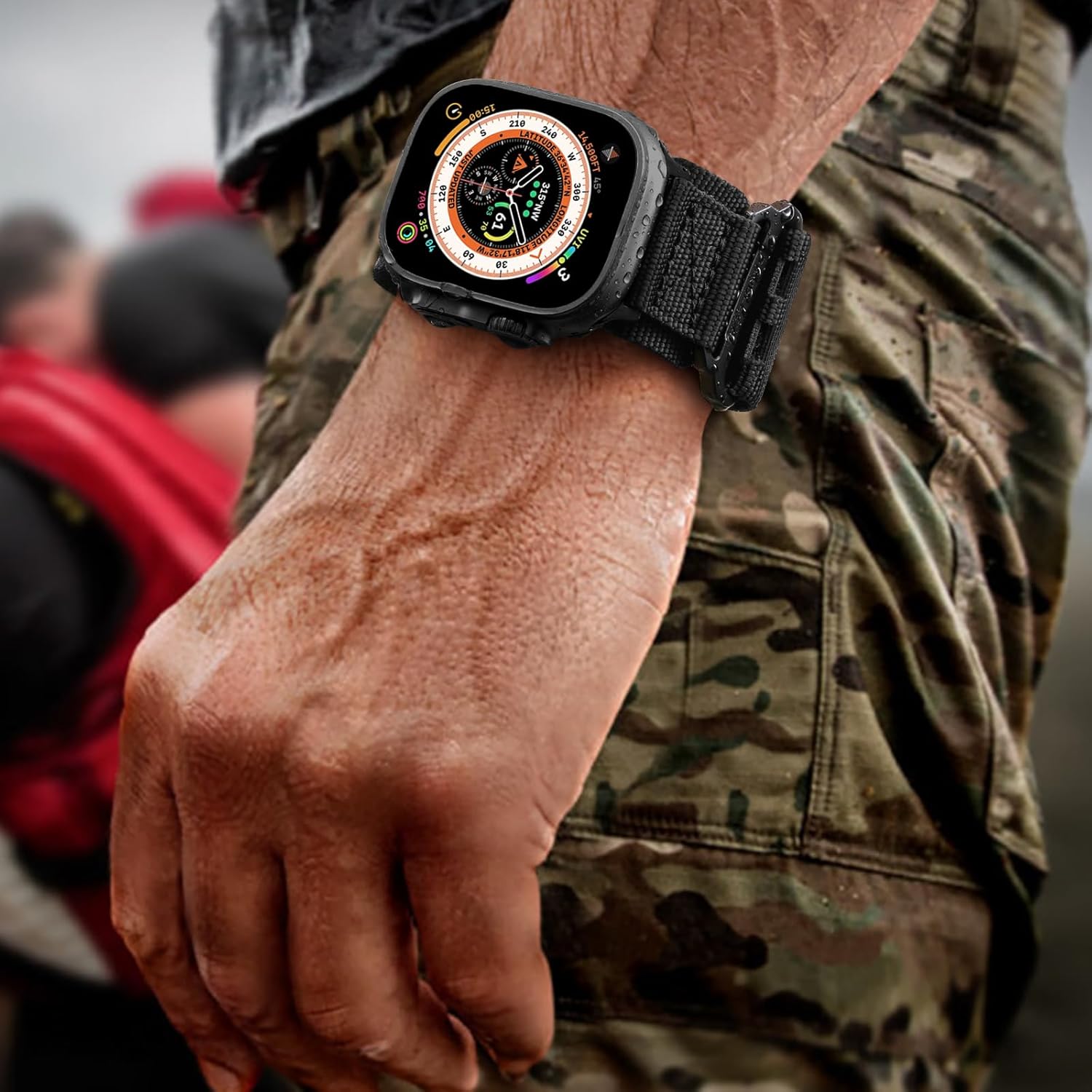 Bandletic Compatible with Apple Watch Ultra Band Men Women, Wide Tactical Military Nylon Rugged Soft Sport Loop for iWatch 49mm(Ultra 3/2/1),46mm(11/10),45mm(9/8/7),44mm(SE3/SE2/SE/6/5/4),42mm(3/2/1) - Image 8