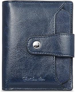 BOSTANTEN Women Leather Wallet RFID Blocking Small Bifold Zipper Pocket Wallet Card Case Purse with ID Window