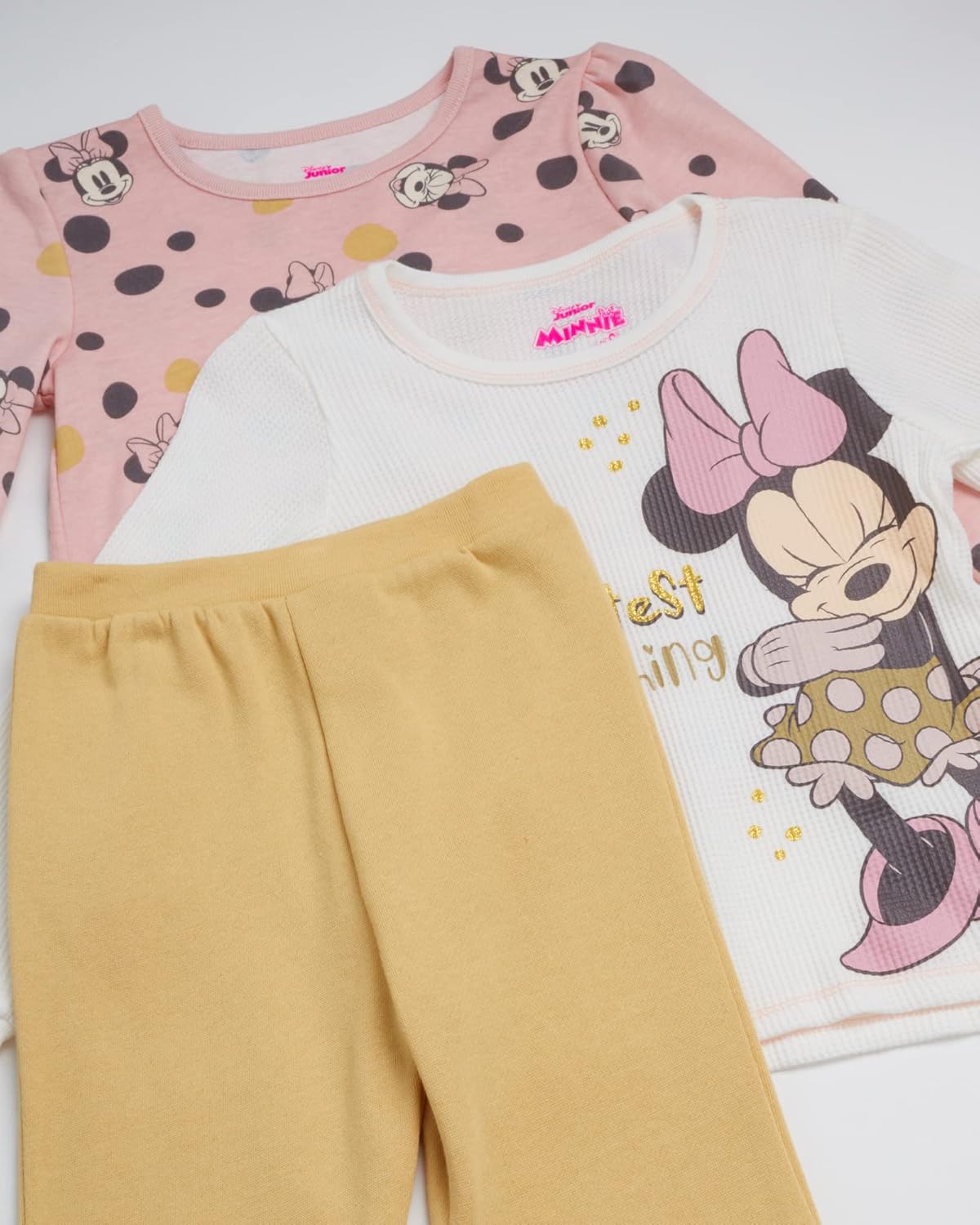 Miniatura 3 de Disney Minnie Mouse Winnie the Pooh - Conjunto de 3 piezas para niñas, camiseta, pantalón y body (0-3 meses-4T)