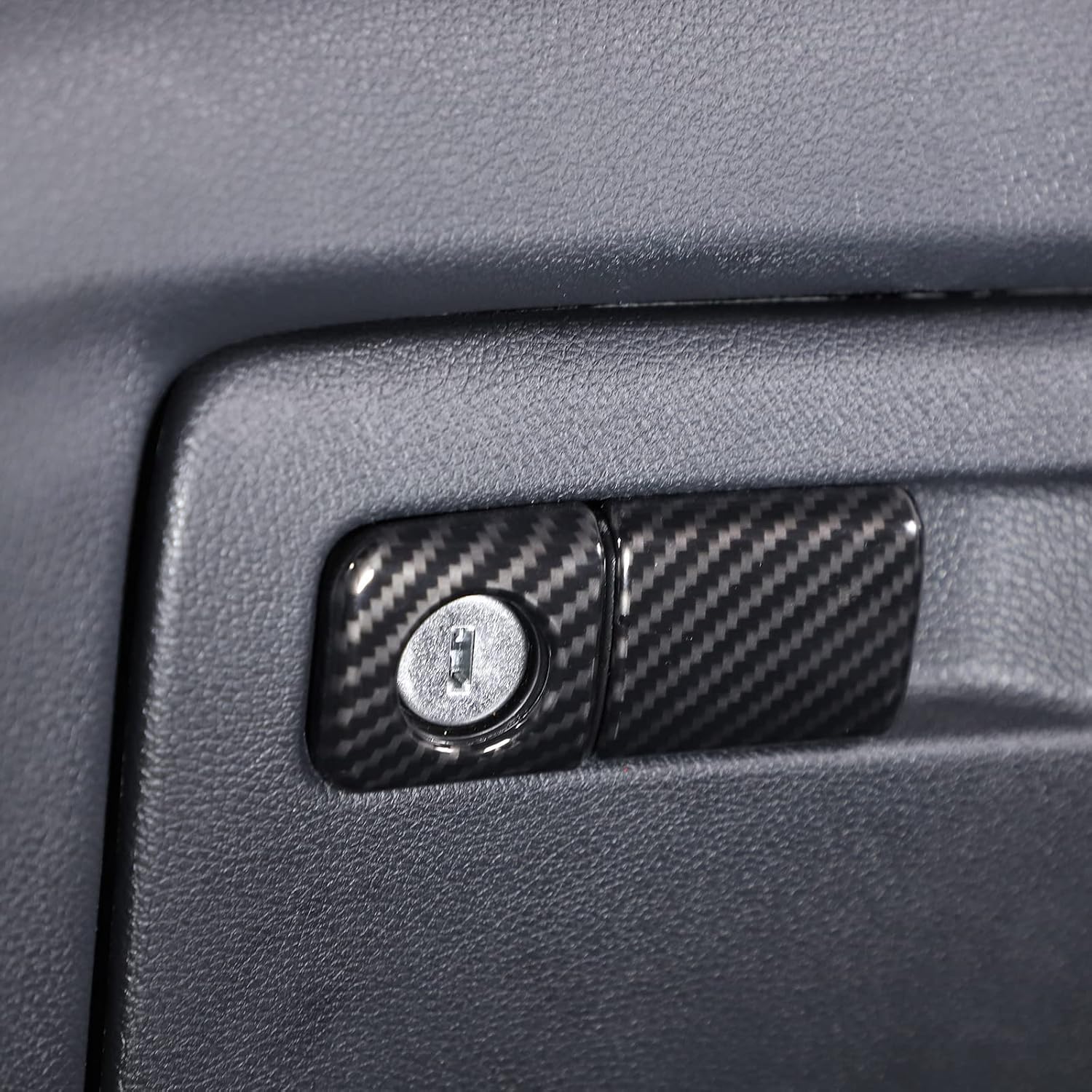 Car Glove Box Switch Trim Cover Compatible with Honda Pilot 2015-2022 Glove Box Storage Organizer Lock Trim Cover Sticker (Carbon Fiber Pattern)