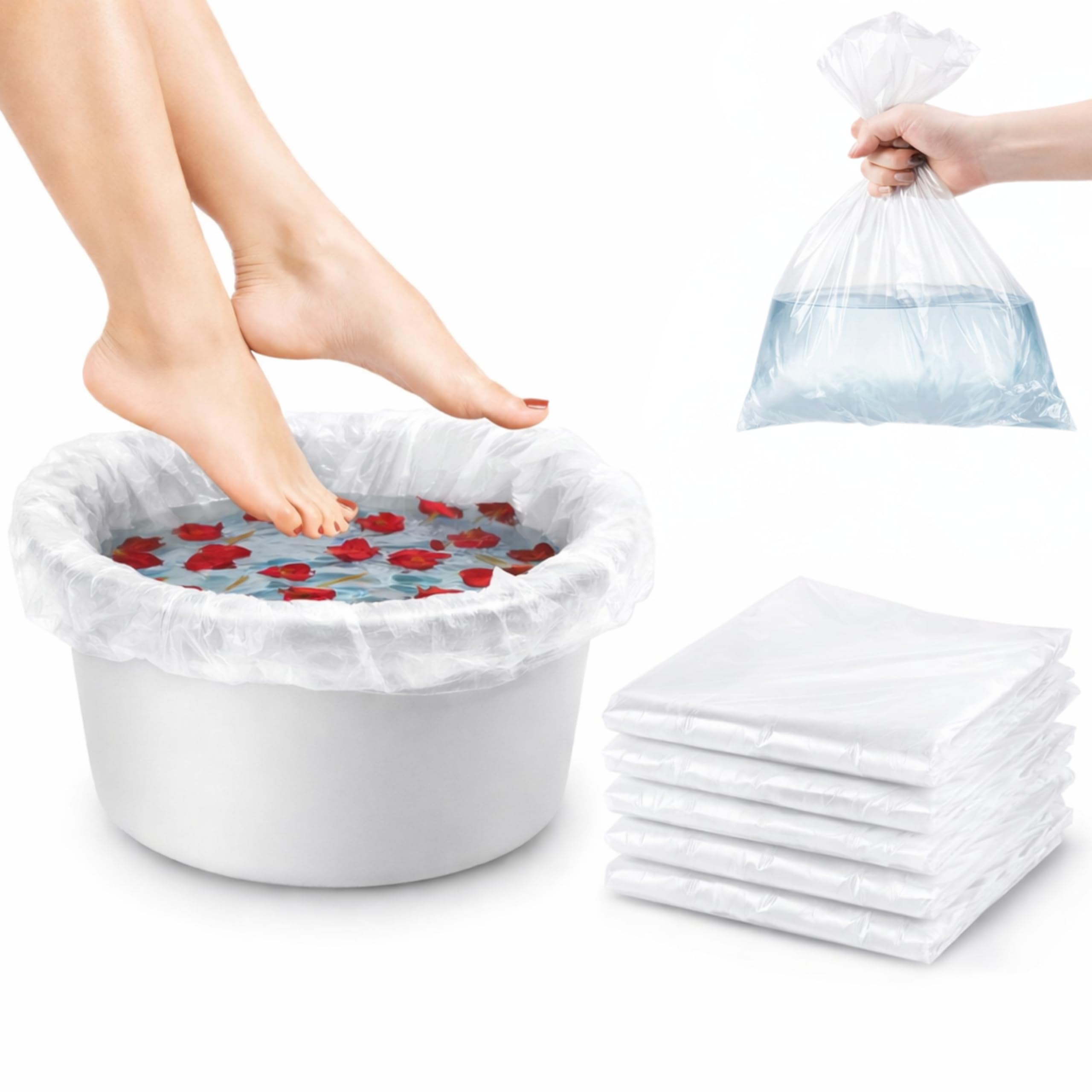 LALILL Einweg Beutel Für Fußbadewanne 50 Stück - Hygienische Fußpflege bei der Pediküre - Schoner der Fussbadewanne - Tüten Geeignet Für Spa, Podologie
