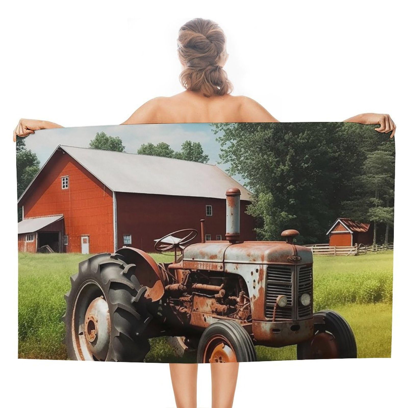 LSRCPD Beach Towels Company Tractor Camping Yoga Pool Swimming For Adults Women 80X130Cm