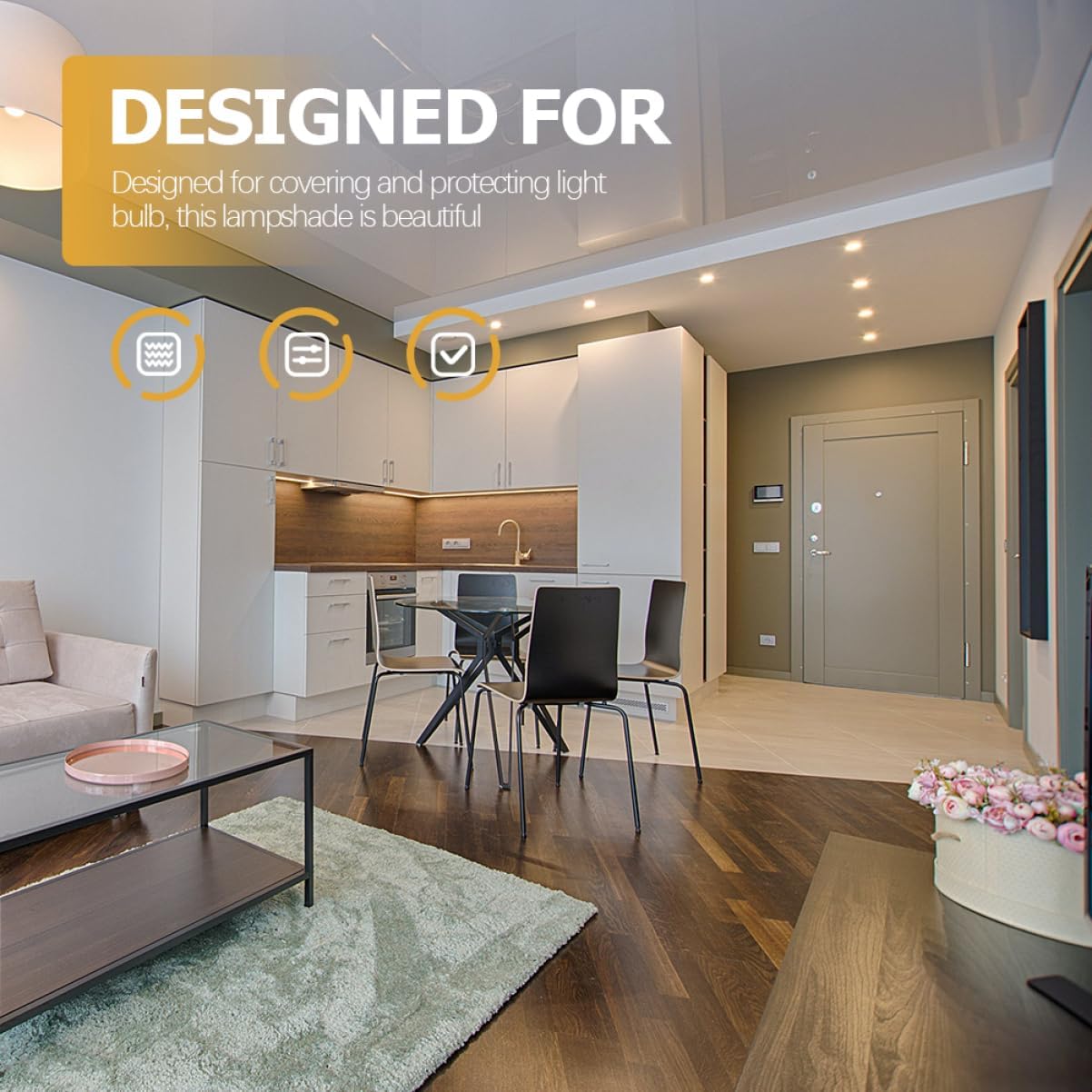 Vintage Glass Lamp Shade Replacement Fixture Cover Frosted White Design for Ceiling Wall and Floor Lights Easy to Install Suitable for Lighting Styles