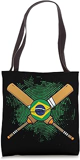 Brazilian Cricket Racket And Ball Flag Of Brazil Tote Bag