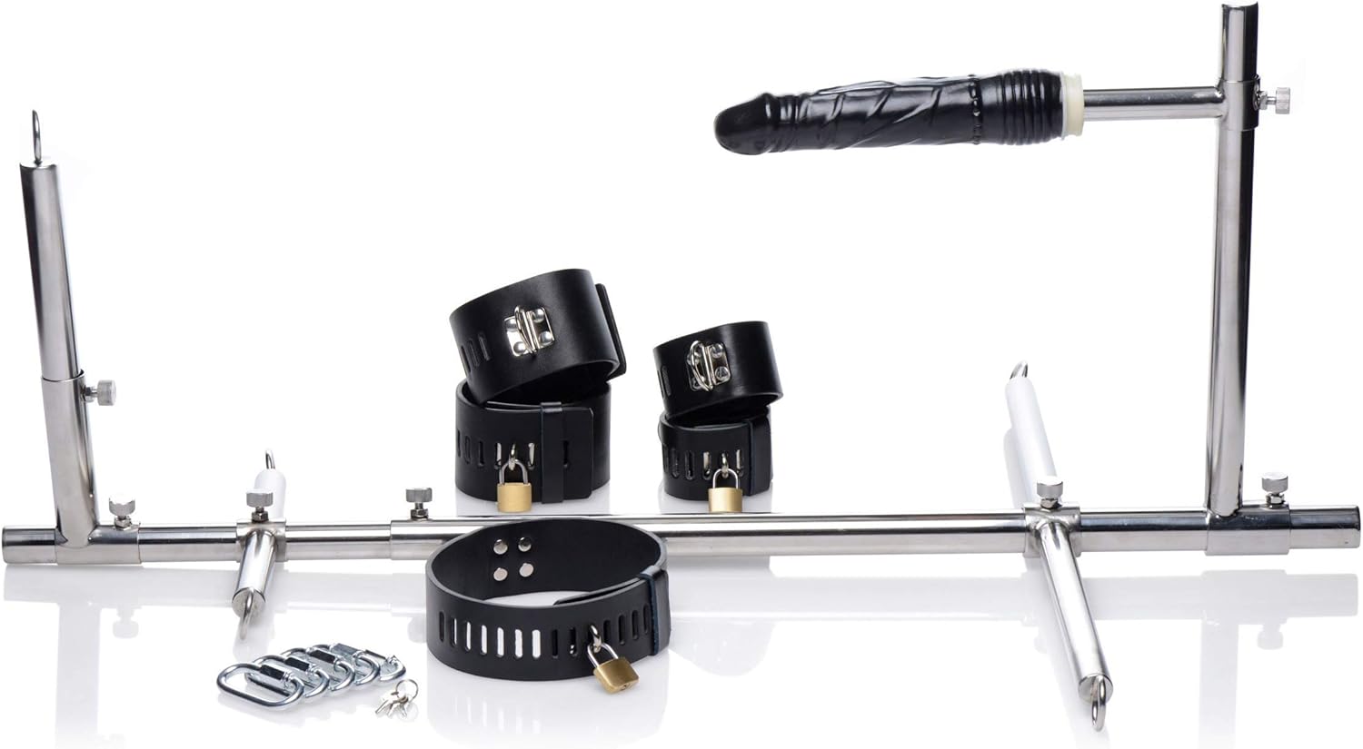 Master Series Stuck and Stuffed Stockade with Dildo, Grey (AE970)