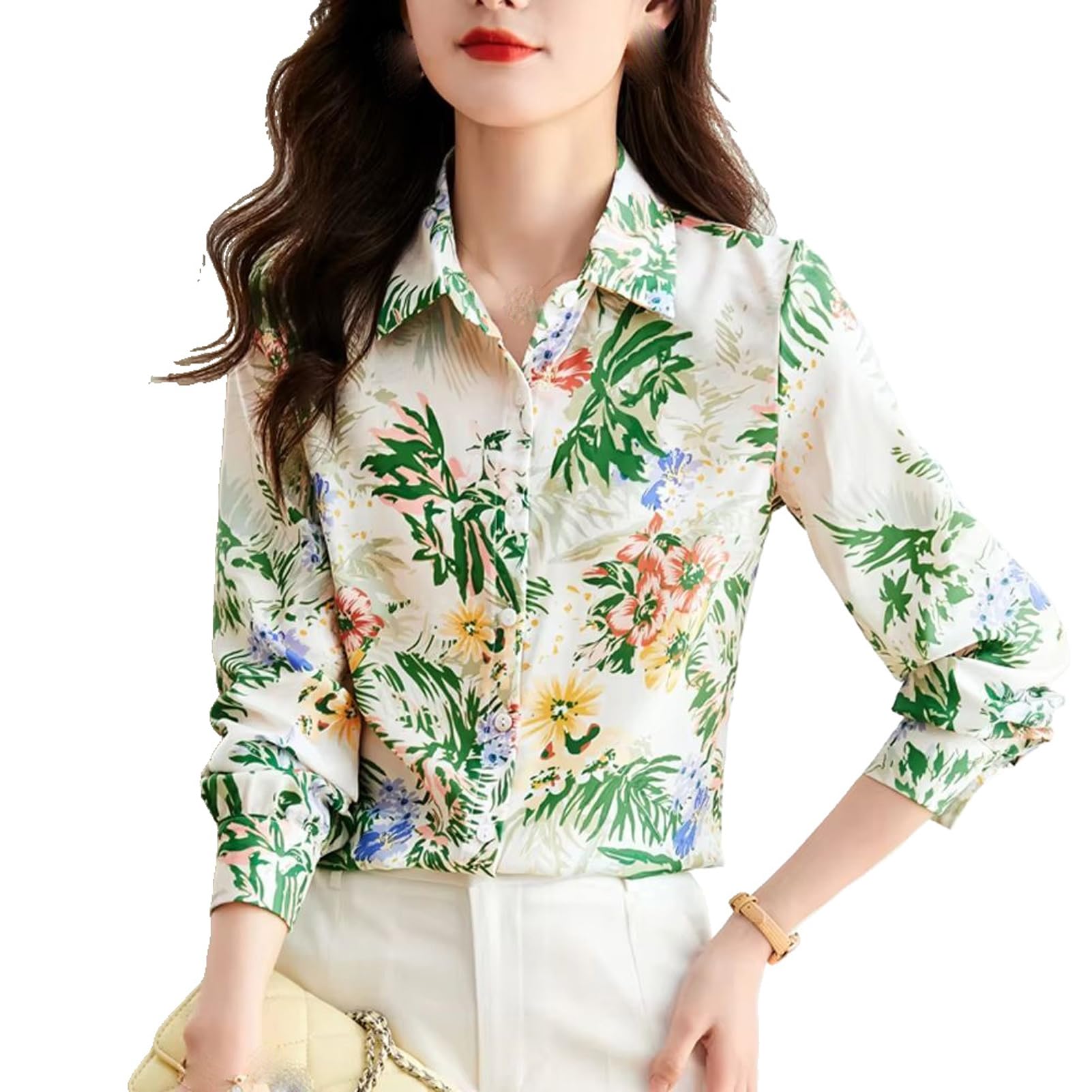 Élégante chemise décontractée en imprimé vintage haut de gamme - 8