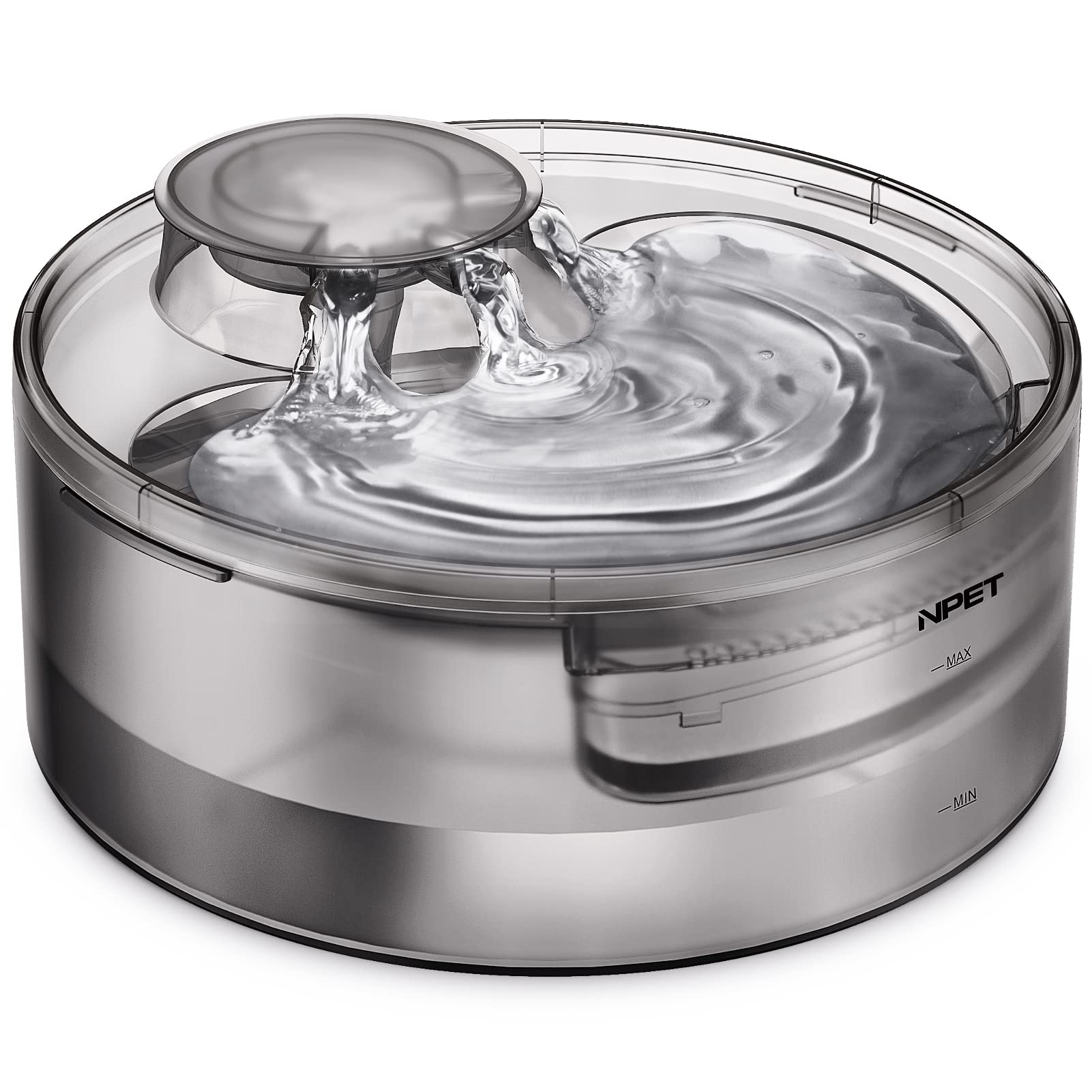 NPET Fuente para Perros 5L, Fuente de Agua para Fuentes Automatico, Bebedero Perros con 2 Filtros y Kit de Limpieza, Dispensador Agua Perro con Bomba de Agua Ultra Silenciosa, Fuente Agua Perros DF10