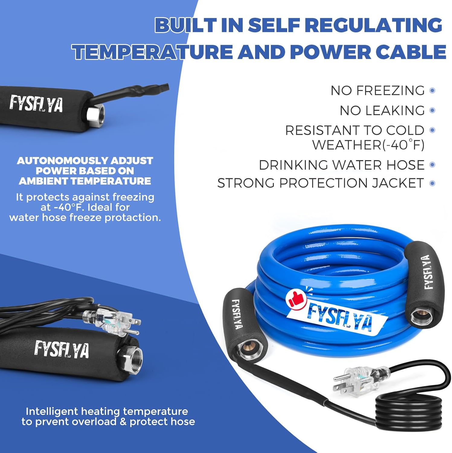 20FT Heated Water Hose for RV, Heated Drinking Water Hose, Low Temperature Resistant to -40°F, RV Accessories for Camper, Outdoor, Garden, Livestock & Agriculture(20FT)
