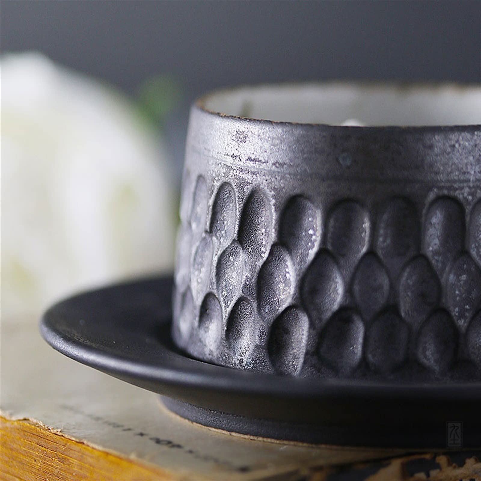 Ceramiczny kubek do kawy w stylu Vintage zestaw filiżanek i spodków do kawy ręcznie robiona szorstka ceramika kubek na wodę prosty ekspres do kawy kubek zestaw kubków do kawy