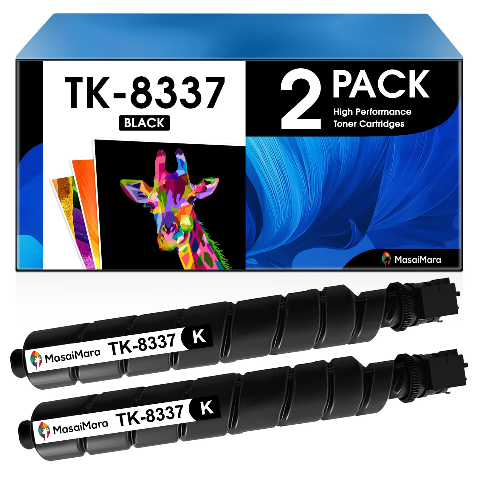 MasaiMara25,000 Pages High Capacity Compatible Toner Cartridges Replacement for Kyocera TK-8337 TK8337 1T02RL0US0 for Kyocera TASKalfa 3252ci 3253ci Copystar CS3252ci CS3253ci Printer (Black, 2-Pack)