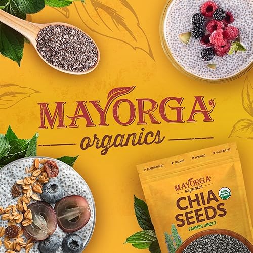 Miniatura 7 de Mayorga Organics Semillas de Chia crudas bolsa resellable de 3 libras certificado orgánico USDA sin gluten verificado sin OMG comercio directo