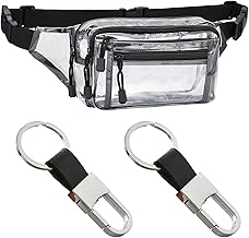 Fanny Packs Transparent Fanny Packs Stadium Approved for Festivals Games Fanny Pack Travel Fanny Packs Work Transparent Fanny Pack Women Fanny Packs Man, Black/White