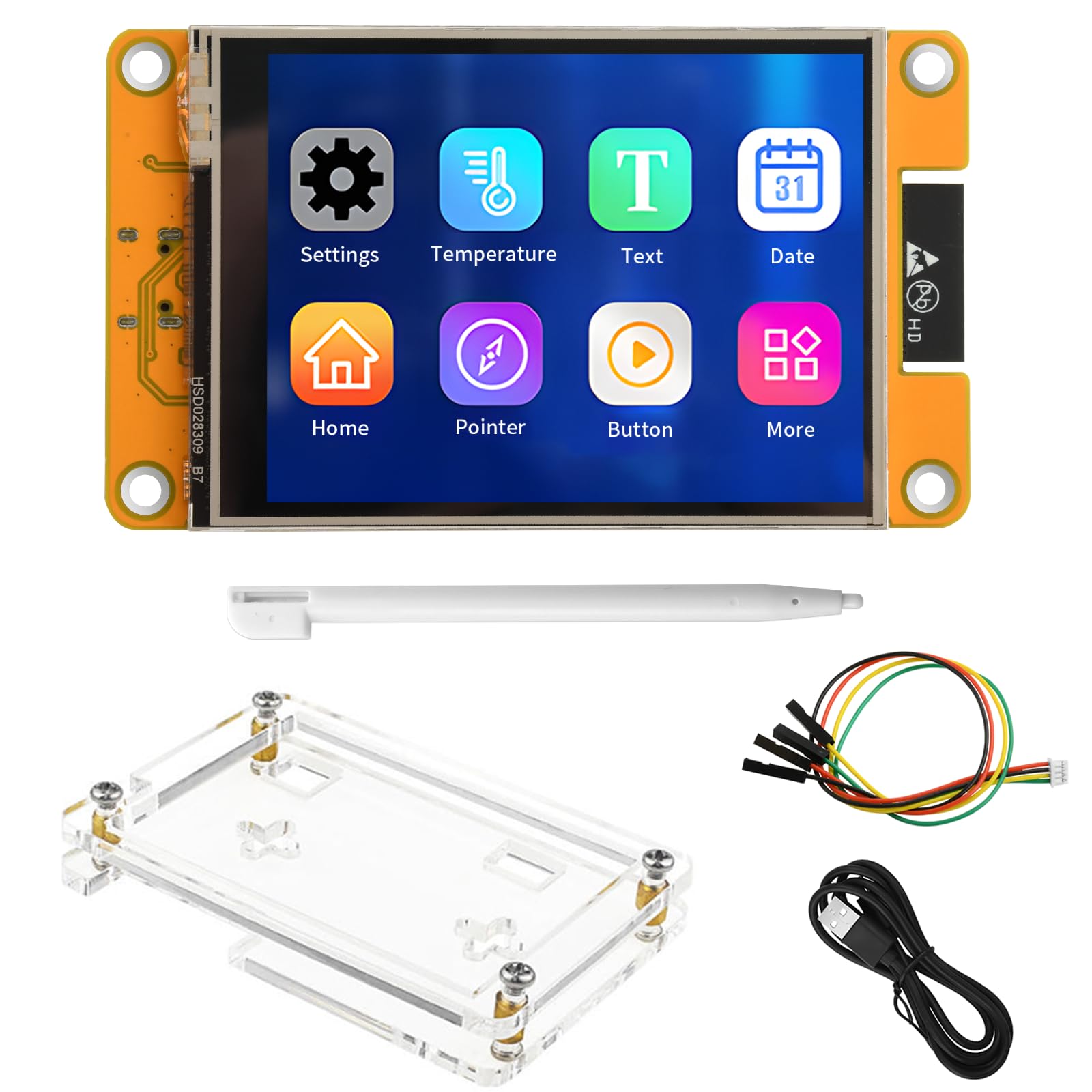 diymore für ESP32 Display, ESP32 Entwicklungsboard mit WiFi Bluetooth, 2.8" LCD Display, TFT Modul Touchscreen Hochgeschwindigkeit IoT Konnektivität Kompatibel mit LVGL/GUI (Transparente Schale)