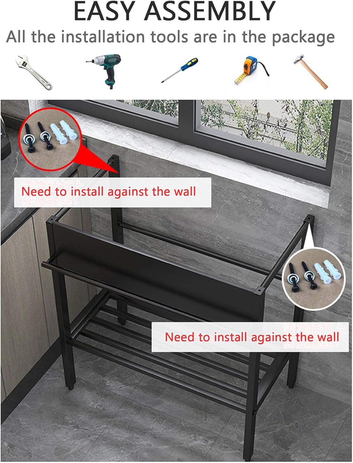 Laundry Room Sink for Washing Dishes,Free Standing Stainless Steel Utility Sink,Outdoor Kitchen Commercial Sinks,Black Single Tub Set w/Faucet,Storage Shelve,Indoor Garage Bar Garden Workstation ( Siz