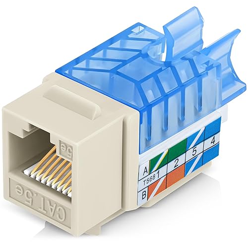 Miniatura 42 de Everest - Paquete de 50 conectores Keystone RJ45 Cat6 en ángulo de 45°, color negro, conectores RJ45 hembra de perfil delgado, conector Keystone Cat