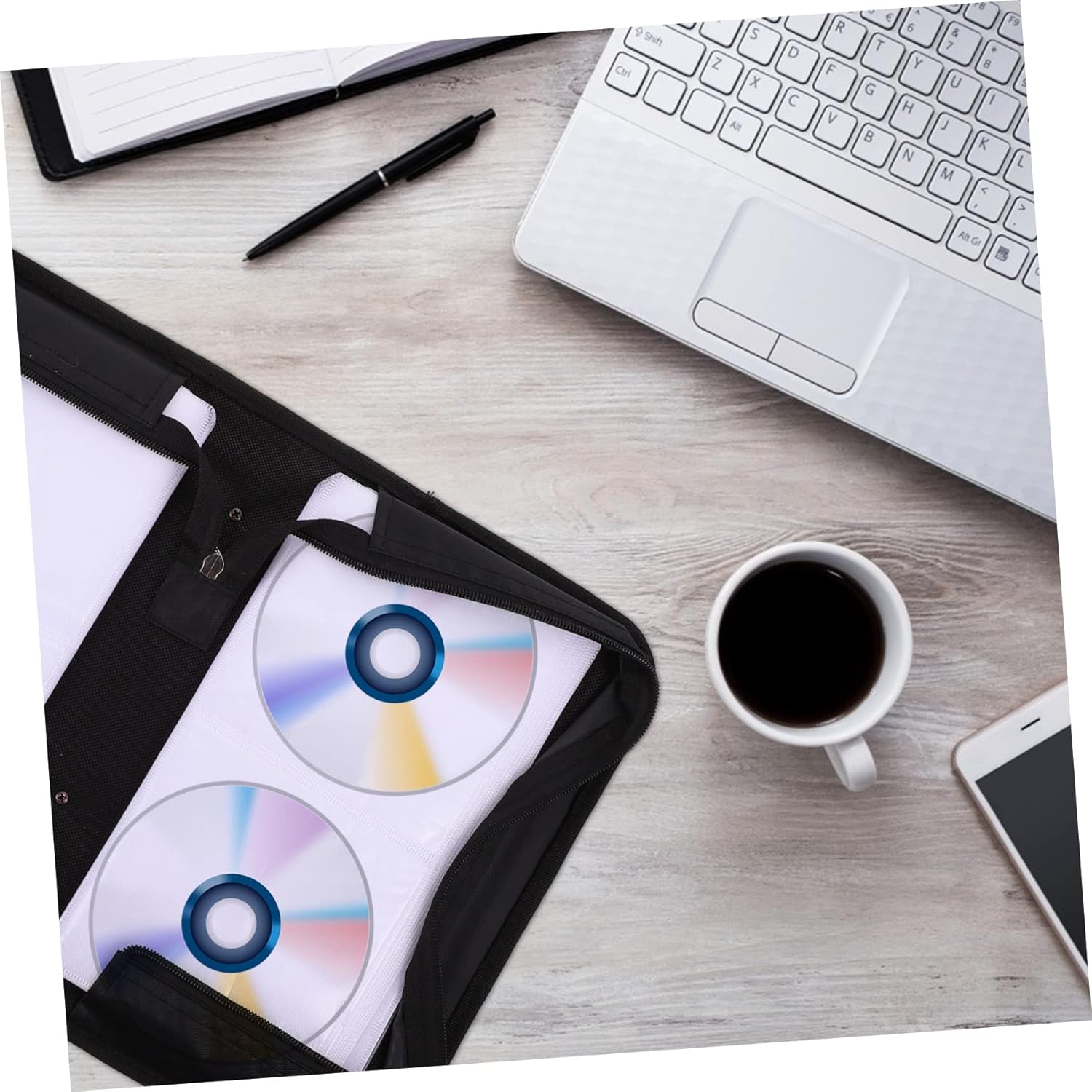 STOBAZA 2pcs Capacity Cd Storage Case Cd-ROM Case Zipper Large Capacity Storage Bag Binder Disc for Portable