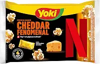 Milho de Pipoca para Micro-Ondas Queijo Cheddar Fenomenal com Sachê Cheddar com Sal Netflix Yoki Pacote 95g Sendo 89g de Milho e 6g de Tempero