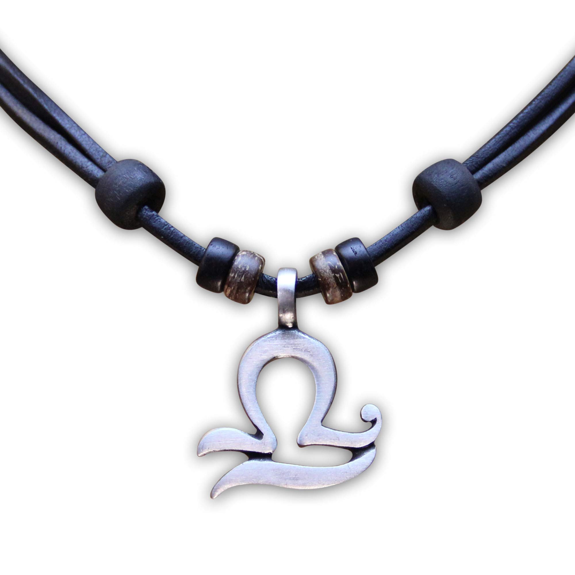 HANA LIMA 1 von 12 Sternzeichen Tierkreiszeichen an verstellbarer Halskette Horoskop Horoscope Lederkette Surferkette