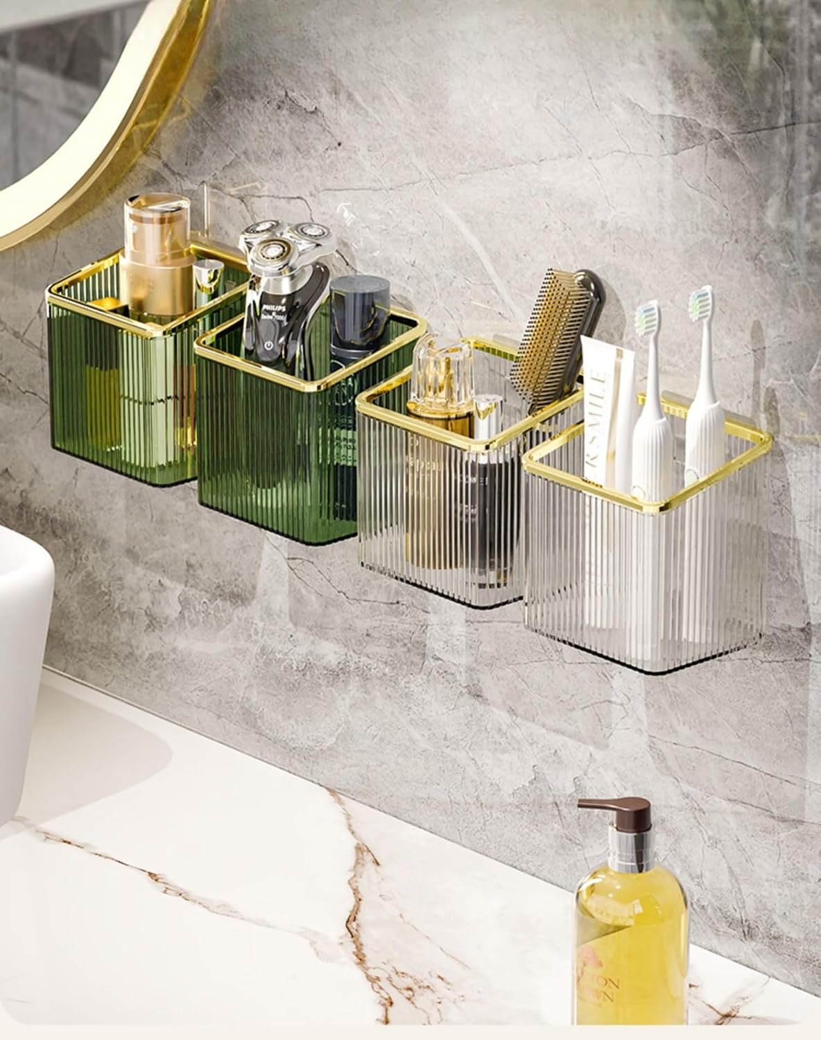Luxury Wall Mounted Toothbrush Holder for Tooth Brush,Set of 2