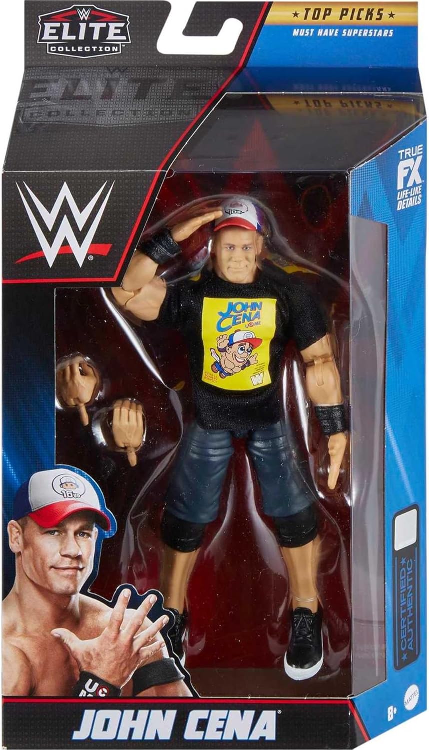 Mattel WWE John Cena Top Picks Elite Collection Action Figure, Articulation & Life-Like Detail, Interchangeable Accessories, 6-in