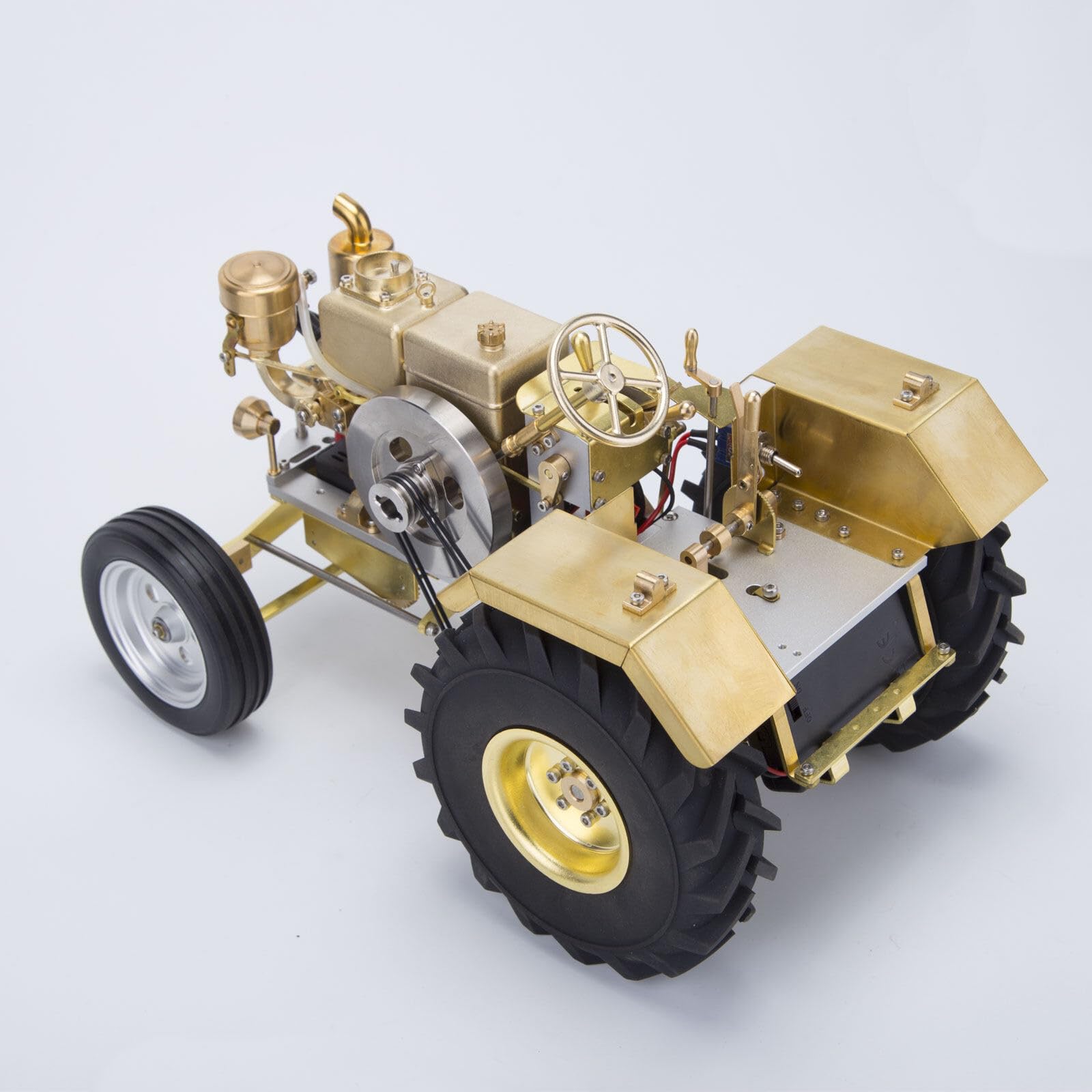 Mini retrò orizzontale raffreddato ad acqua monocilindrico motore a benzina modello trattore agricolo meccanico modello di veicolo, giocattoli creativi per adulti (T26)