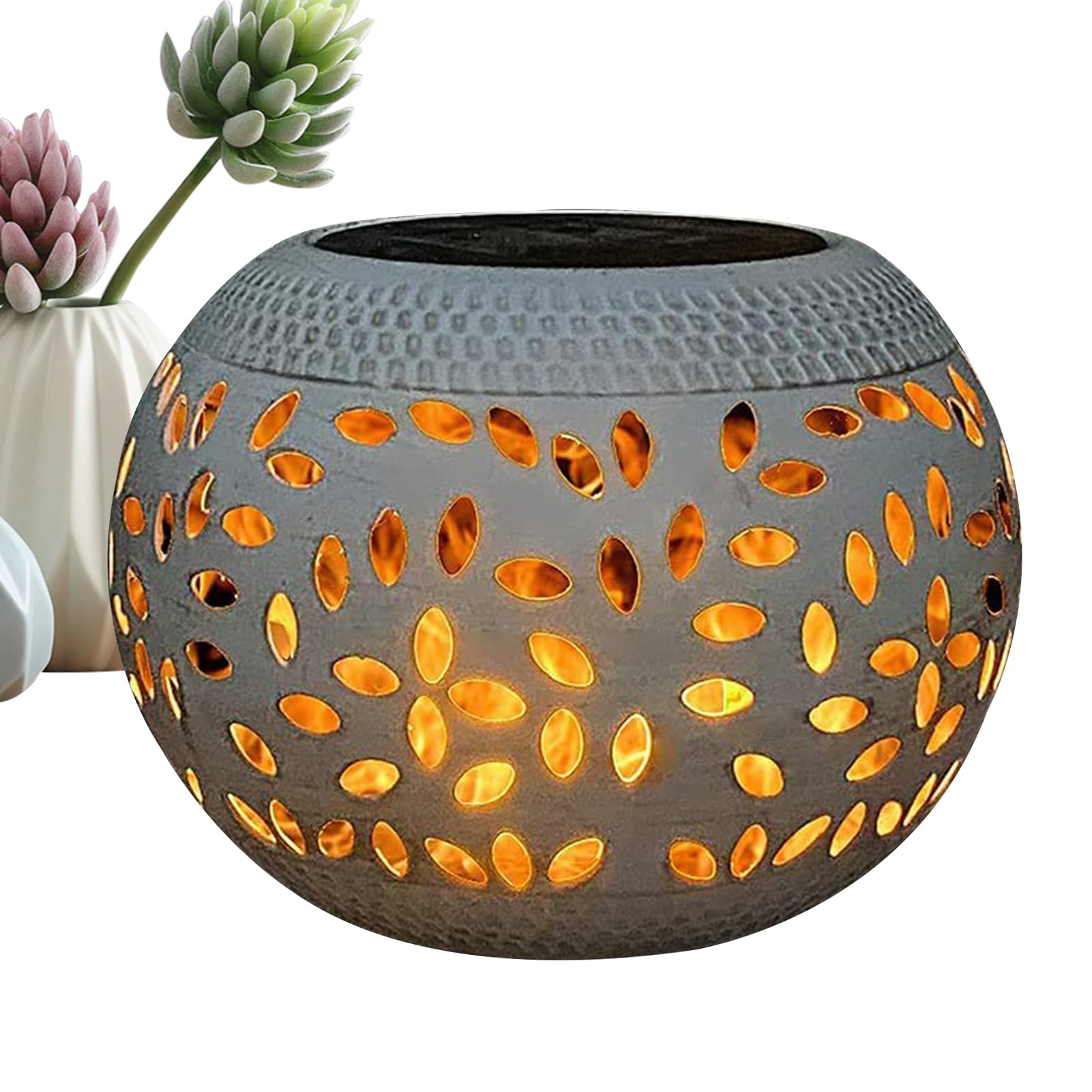 Solar Table Light, Garden Outdoor Solar Powered Waterproof Decorative Lantern, Garden Ornament, Waterproof SolarPowered LED Lights Table Decorations, Vintage Patio Outdoor Hollow SolarLamp