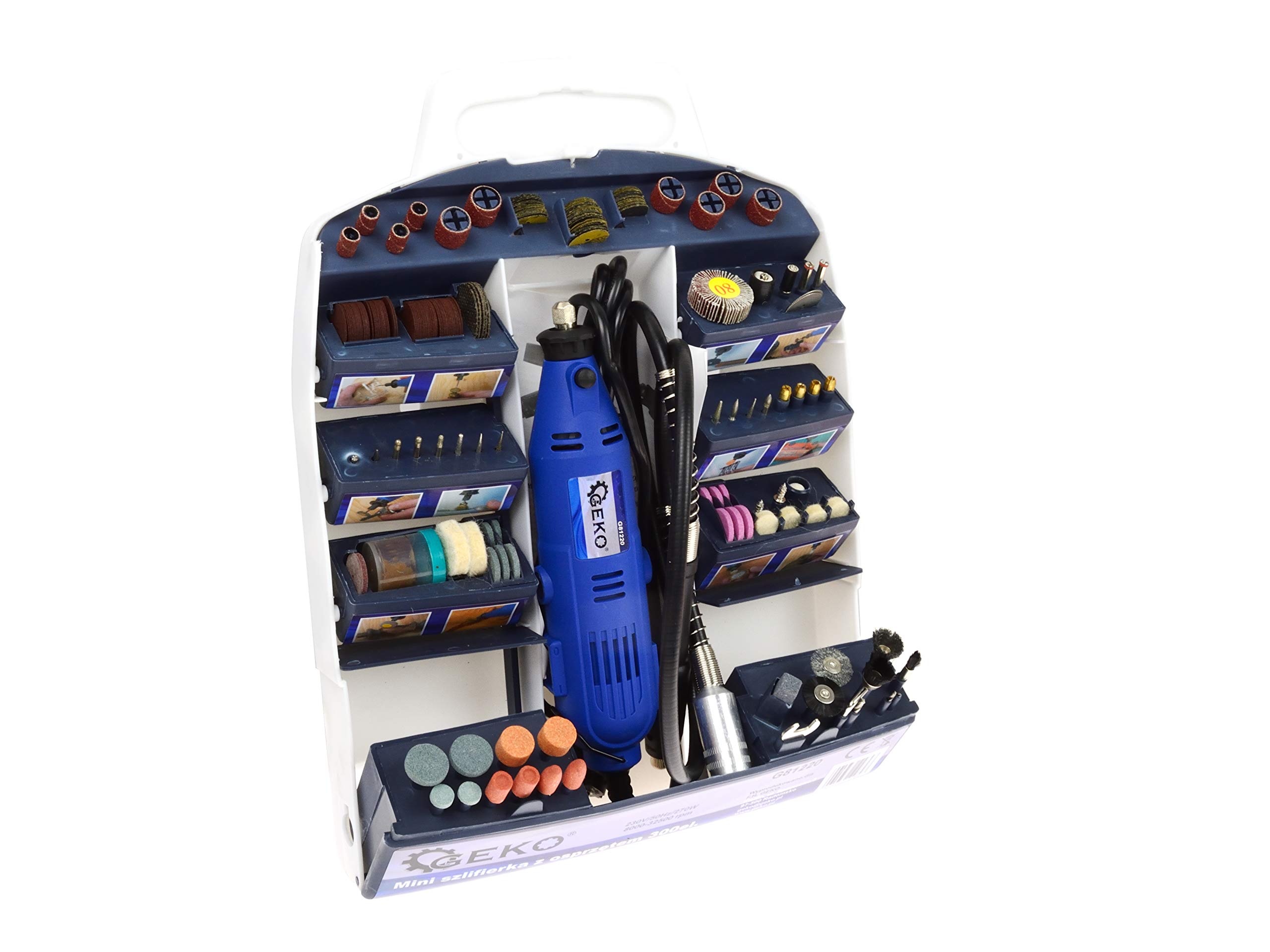 BSD Herramienta Multifunción, Mini Amoladora Eléctrica, Herramienta Rotativa con Accesorios - 300 piezas - 270W, 8000-32500 RPM