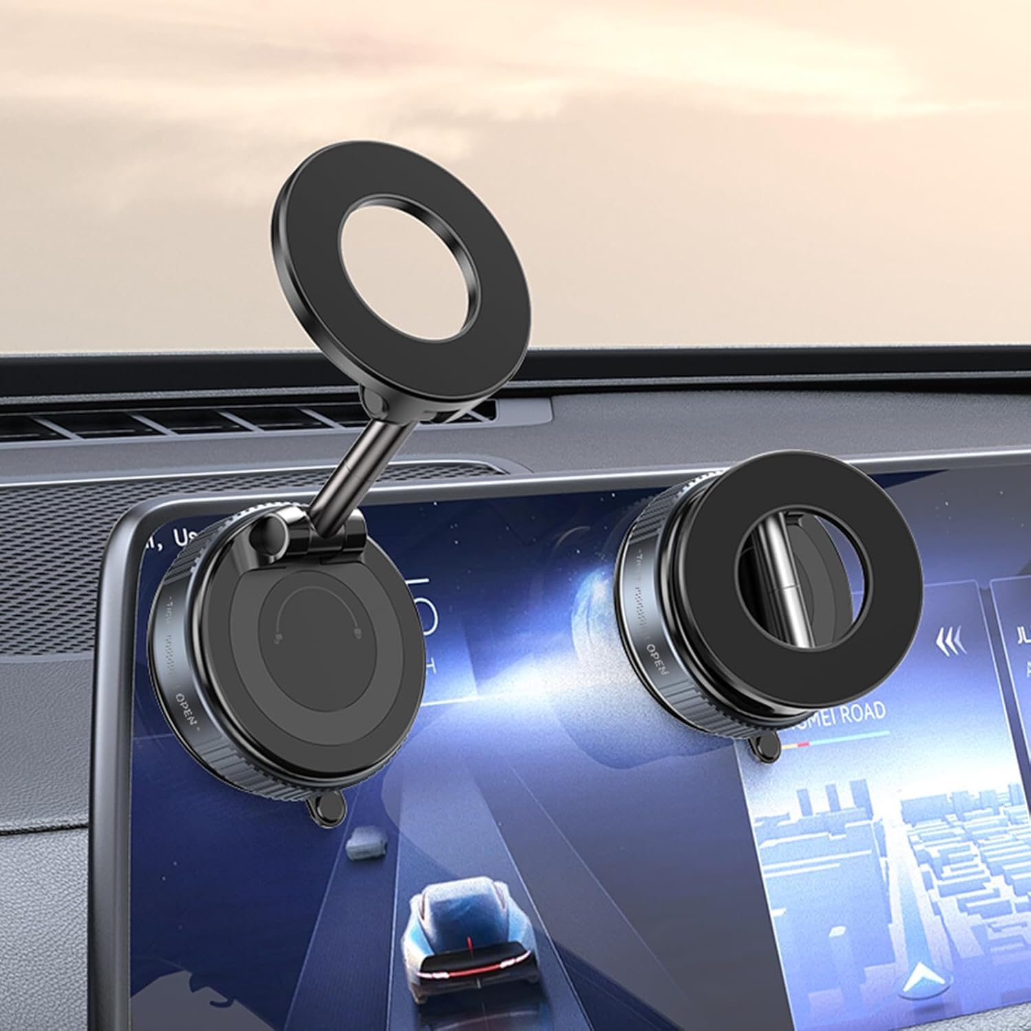 Support de téléphone magnétique pour voiture, support de téléphone portable, support de téléphone portable, ventouse réglable à 360 °, support de téléphone pour voiture/salle de sport/miroir