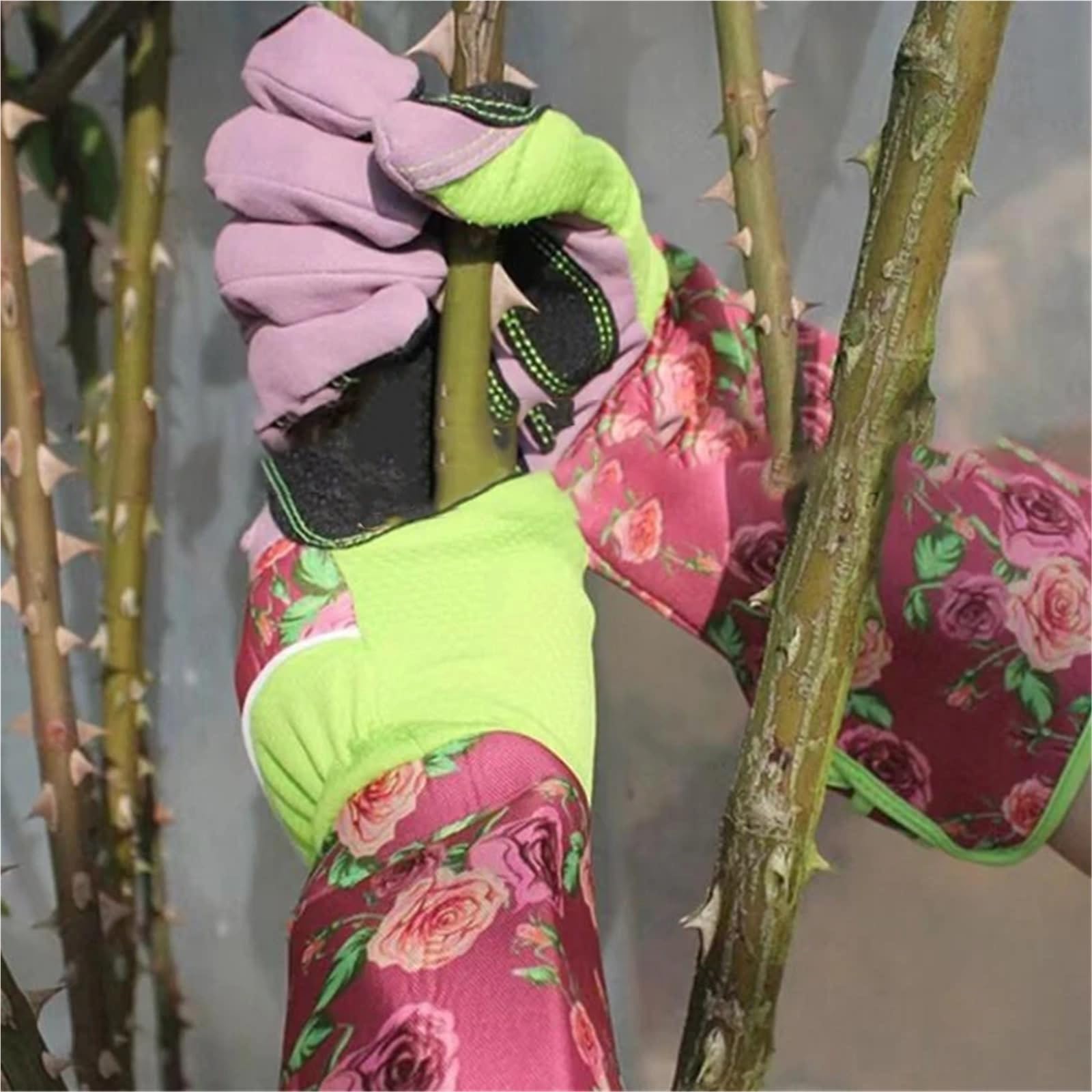 1 Paio di Guanti Lunghi da Giardinaggio for potatura di Rose, Guanti da Giardino Impermeabili a Prova di Spina, a Maniche Lunghe, da Lavoro, for Saldatura(Pink)