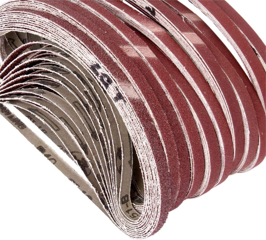 Belt Sander Paper, 10PCS/Set 533 * 9mm Sanding Belts 40-1000 Grits Wood Soft Metal Polishing Sandpaper Abrasive Bands for Belt Sander Abrasive Tool(600#)