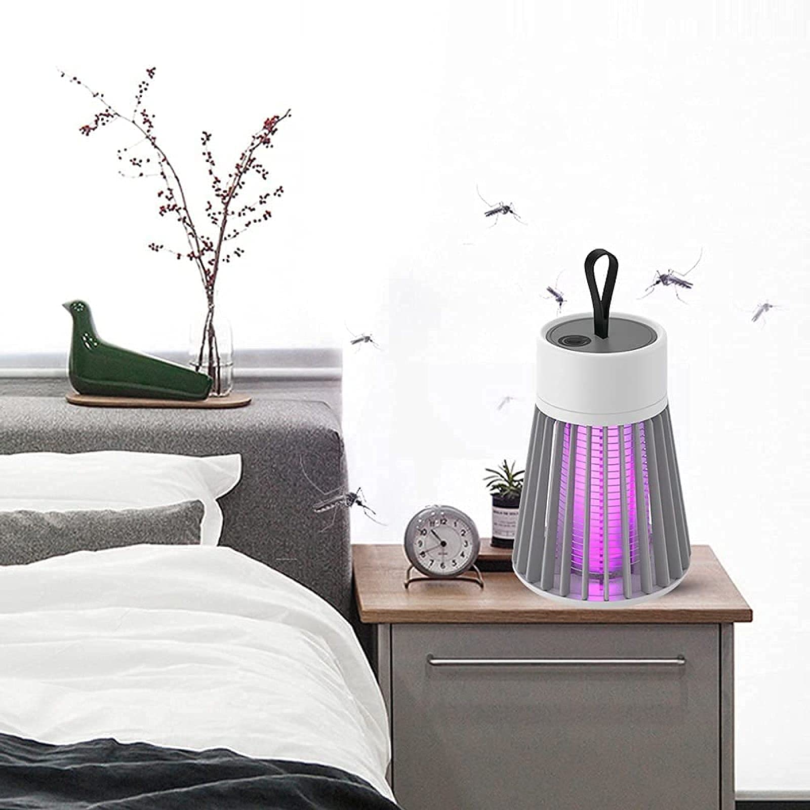 Trappola per zanzare Lampada repellente per zanzare portatile Lampade elettriche repellenti per zanzare Alimentatore USB Trappola elettronica, ricaricabile tramite USB (Usbrechargeable)