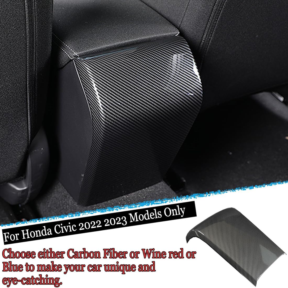 11th Central Control Rear Air Condition Vent Outlet Cover Trim Trim for Honda Civic 2022 2023 2024 2025 2026 - ABS Carbon Fiber Sport Interior Accessories