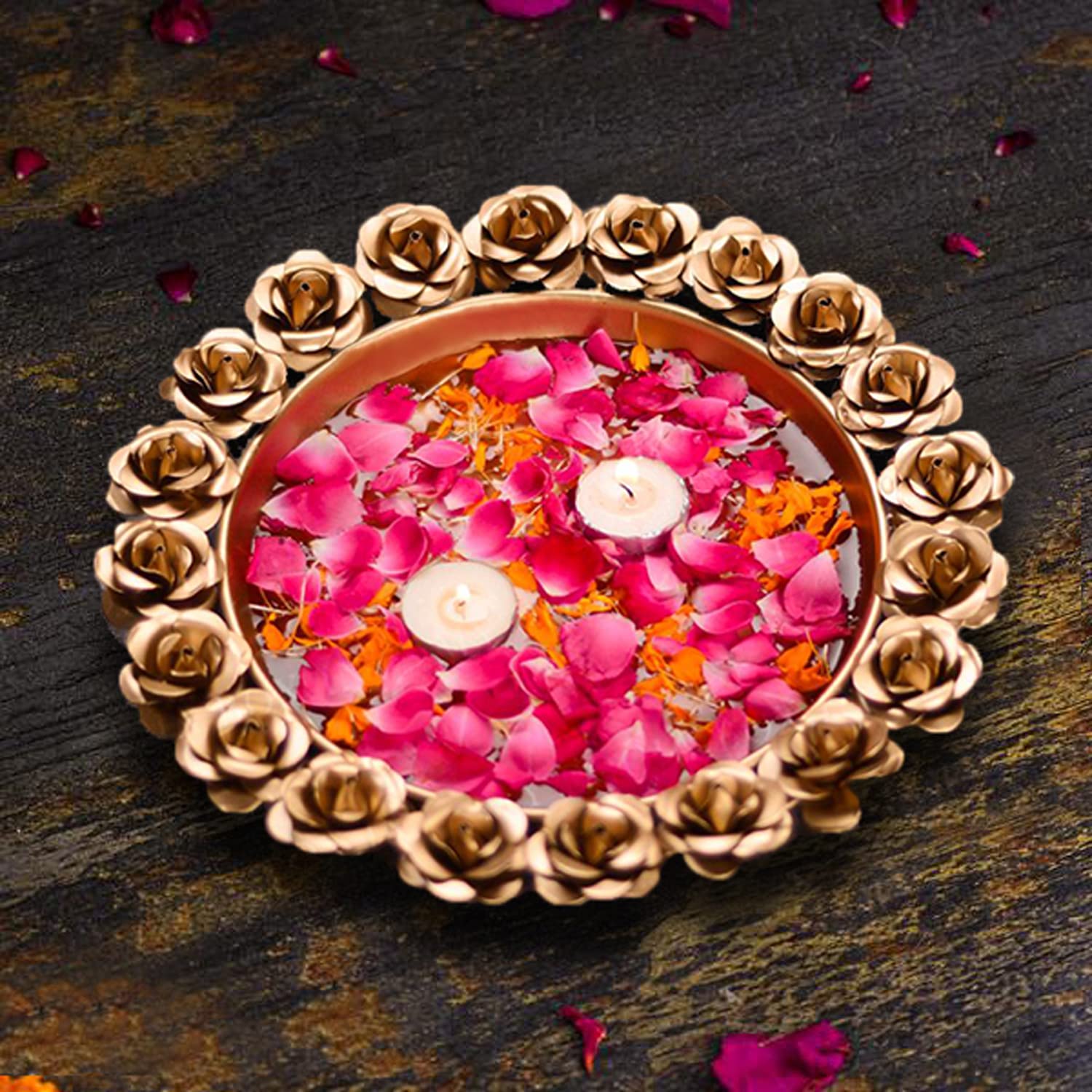 Buy The Purple Tree Beautiful Handcrafted Rose Urli Bowl for Diwali