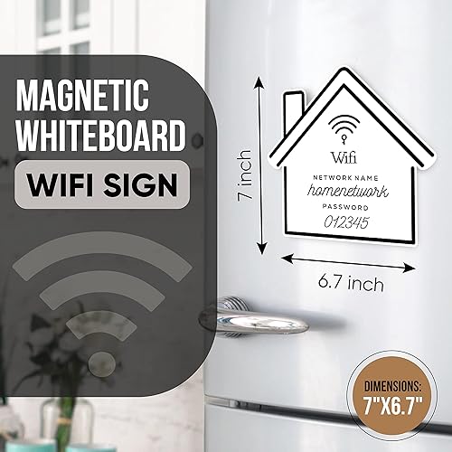 Miniatura 2 de Imán magnético de pizarra blanca con contraseña WiFi | VRBO Airbnb - Imán para nevera para invitados | Diseño moderno y simple para decoración de