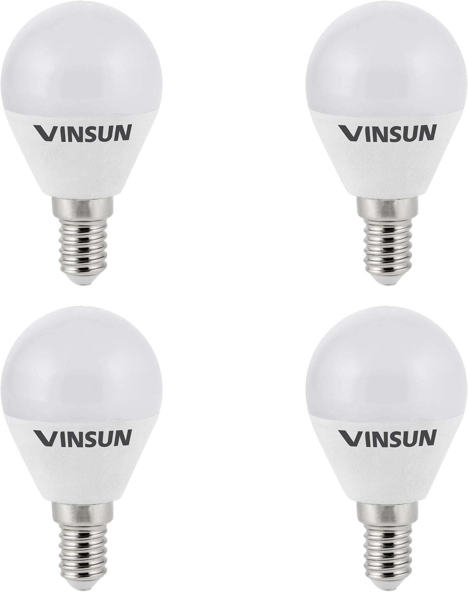 VINSUN® E14 LED Bulb 3W - 25W Light Bulbs - Warm White - 250lm, E14 Golf Ball Bulb, E14 SES - Pack of 4