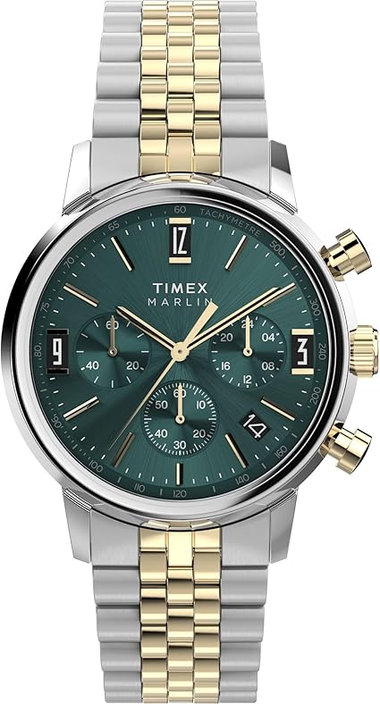 Timex Marlin Chronograph Tachymeter 40mm Men’s Analog Watch | Retro Design | 50M Water Resistance