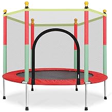 Trampoline 140CM/55" Toddler Trampoline Round with Safety Enclosure Net & Accessories, Indoor & Outdoor Fun for Boys & Girls