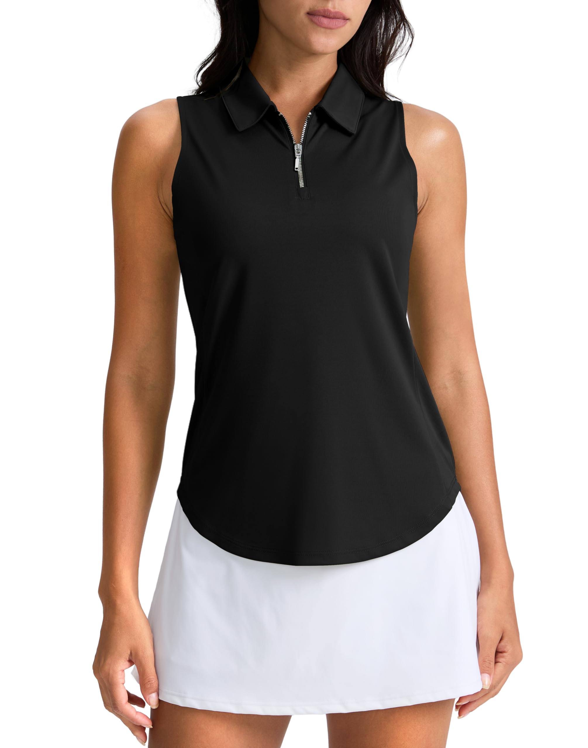 G Gradual Womens Golf Shirt Sleeveless Zip Up Polo Shirts for Women Collared Lightweight Tennis Athletic Tank Top