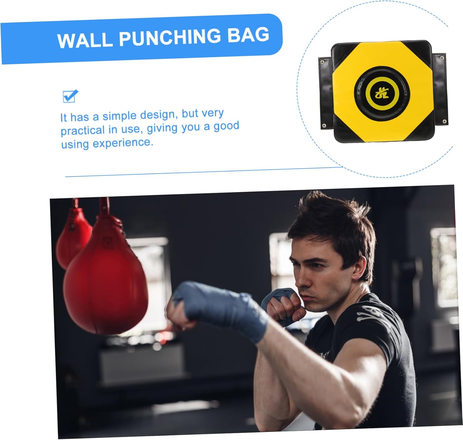 YARNOW Boxing Punch Bag Wall Mount Kickboxing Pad Wall-Mounted Training Tool for Boxing Taekwondo Large