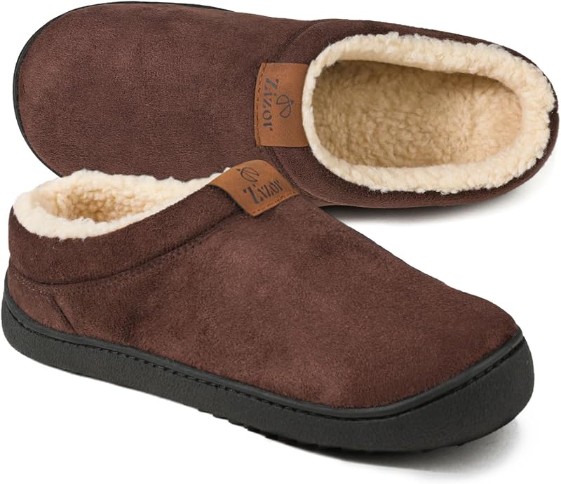 Men's Moccasin Slippers Fuzzy House Shoes for Men
