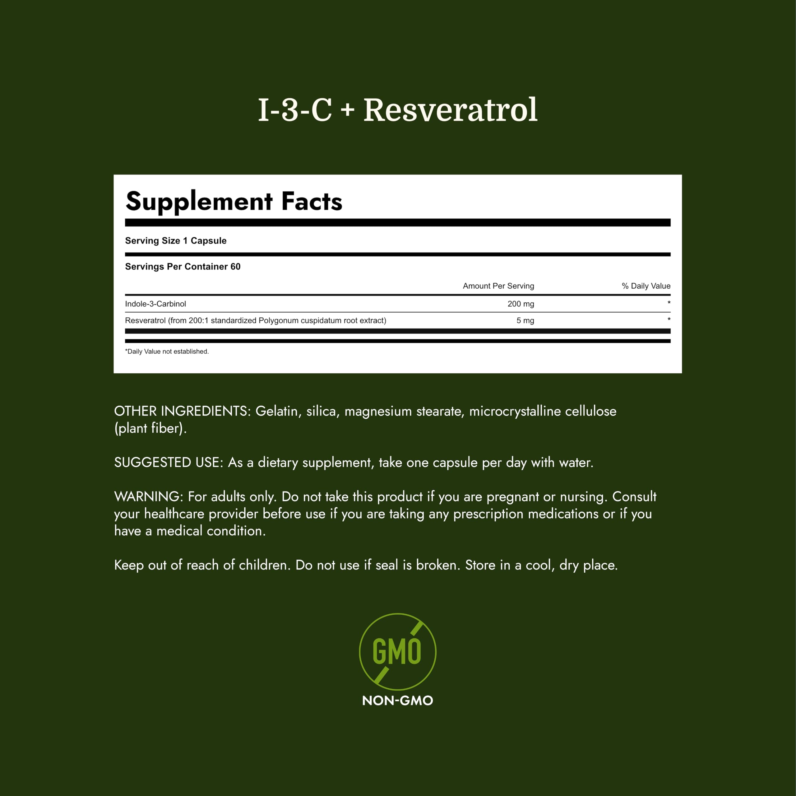 Swanson Indole-3-Carbinol with Resveratrol, 200 mg, 60 Capsules — Amazon image 4