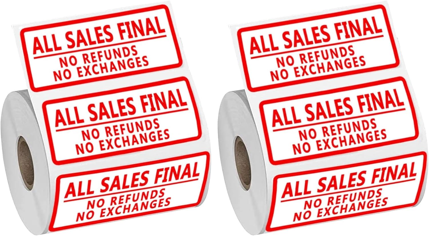 All Sales Final No Refunds No Exchanges Stickers,3x1 Inch Self Adhesive Labels,500 Pcs Per Pack (Pack of 2)