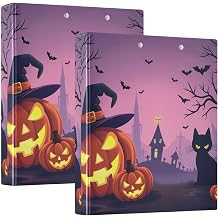 Halloween Purple 3-Ring Binder with Clipboard, 1 1/2 Inch Binders 3 Ring, Work Binder, 3 Ring Binder Heavy Duty